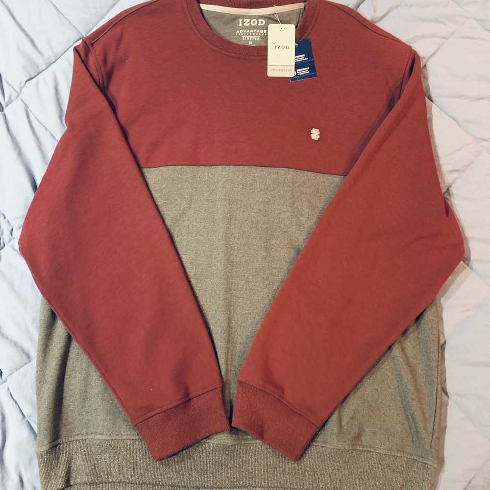 IZOD Men's Red and Gray Sweatshirt